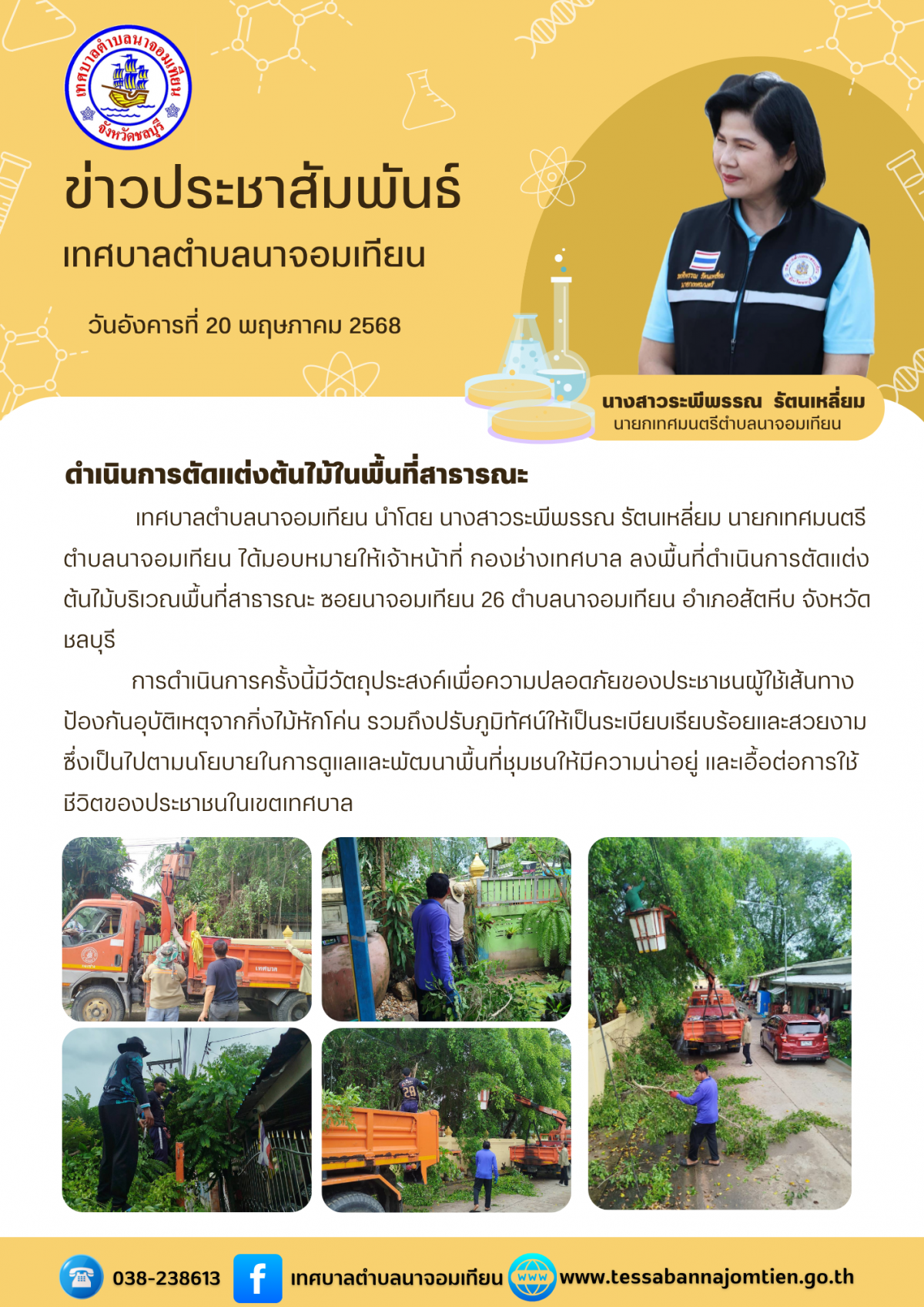 ดำเนินการตัดแต่งต้นไม้ในพื้นที่สาธารณะ