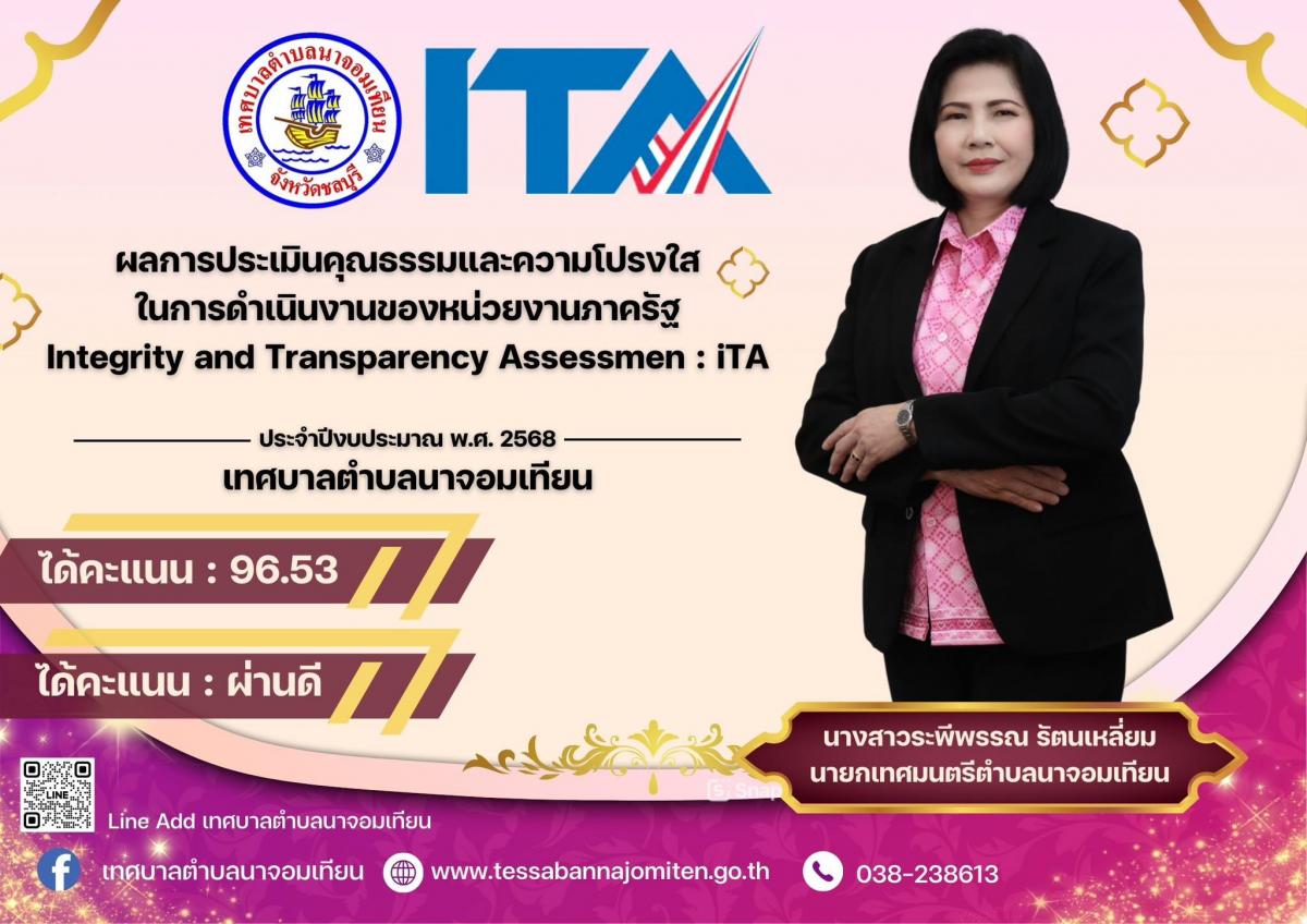 ผลการประเมินคุณธรรมและความโปร่งใสในการดำเนินงานของหน่วยงานภาครัฐ (ITA)